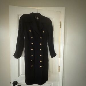 S.L. Fashions Black Double breast lined dress